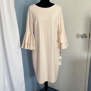 Calvin Klein Creamy Light Pink Long Sleeve Dress